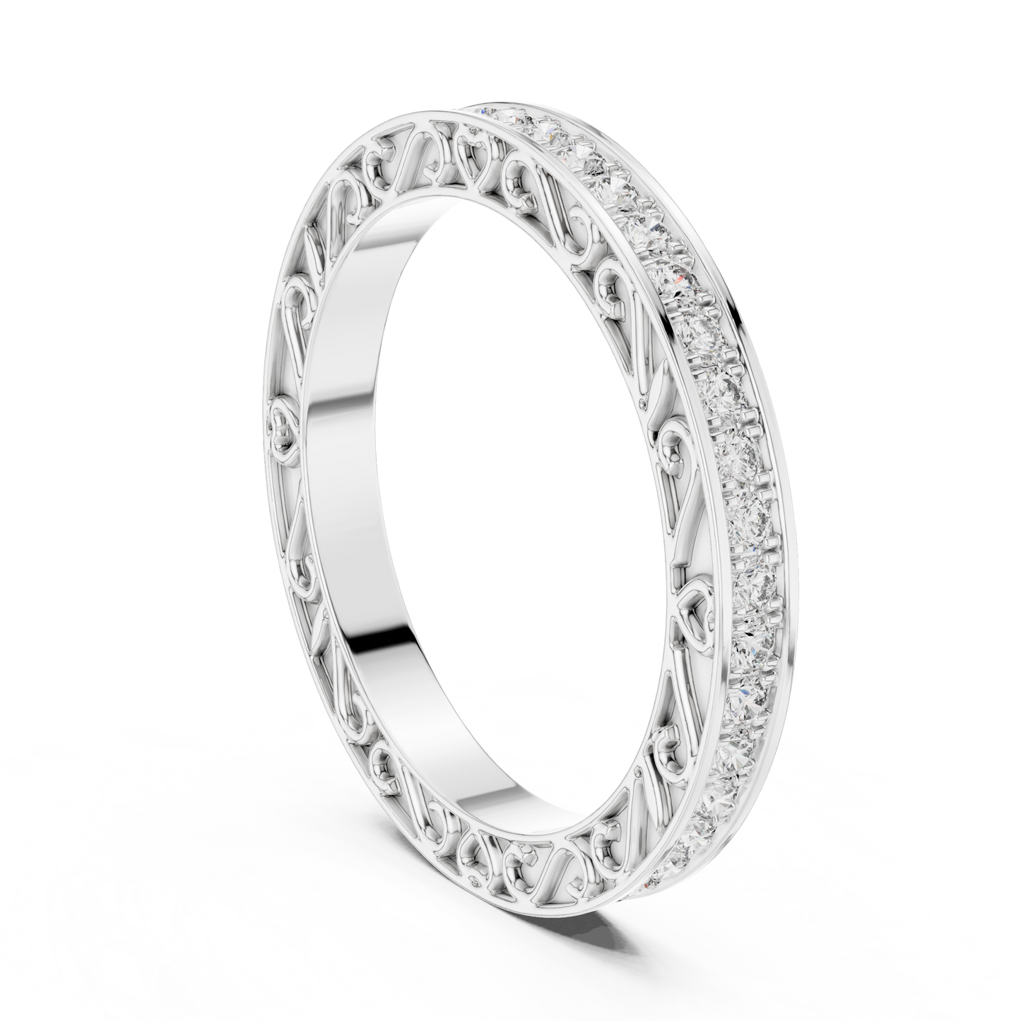 Round Cut Lab Grown Diamond Ring in Platinum