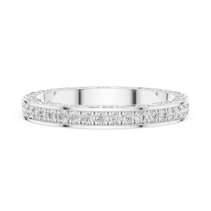 Round Cut Lab Grown Diamond Ring in Silver