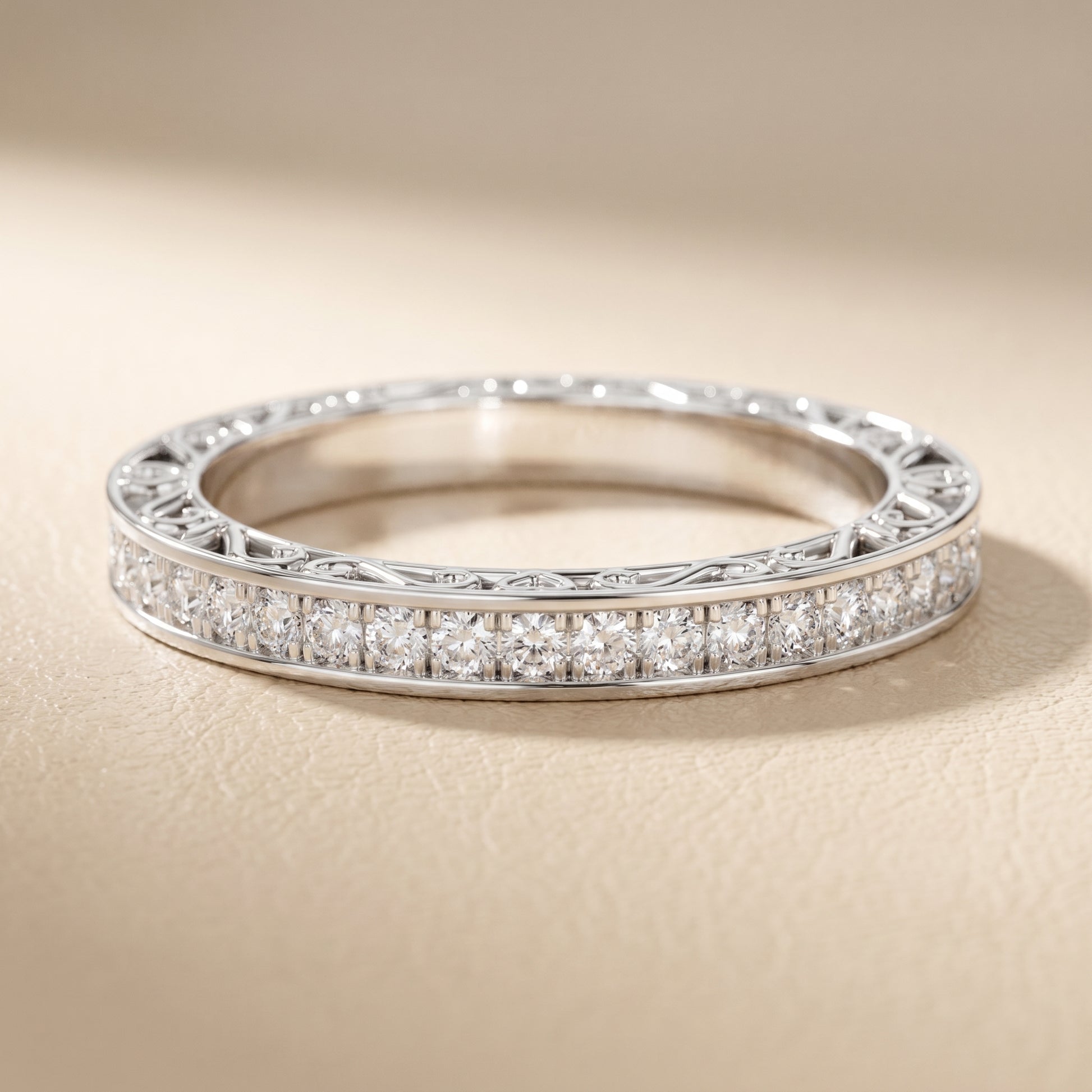 Round Cut Lab Grown Diamond Ring in Silver