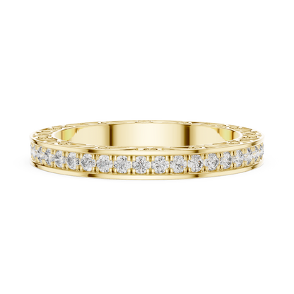 Round Cut Lab Grown Diamond Ring in Yellow Gold