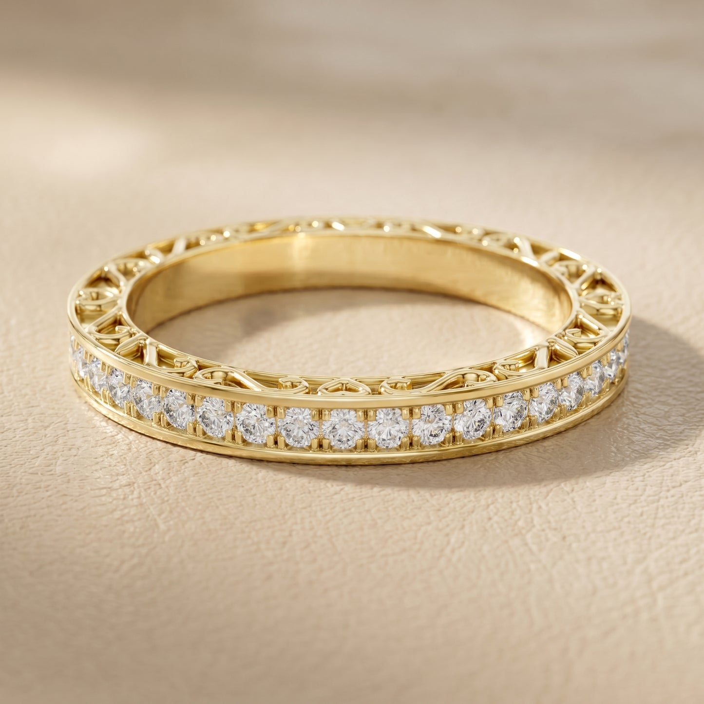 Round Cut Lab Grown Diamond Ring in Yellow Gold