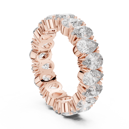 Pear Cut Lab Grown Diamond Ring in Rose Gold