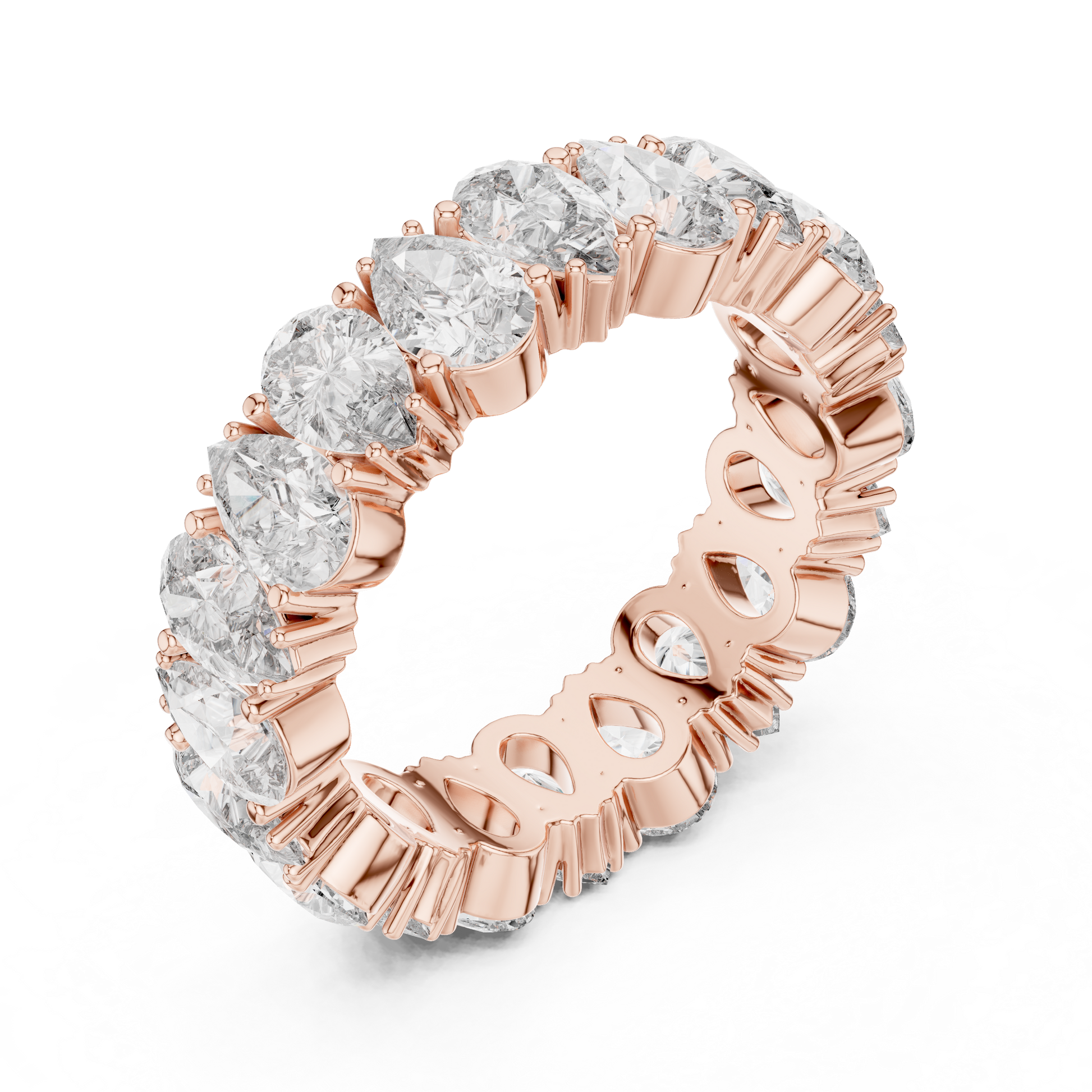 Pear Cut Lab Grown Diamond Ring in Rose Gold