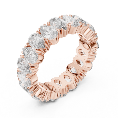 Pear Cut Lab Grown Diamond Ring in Rose Gold