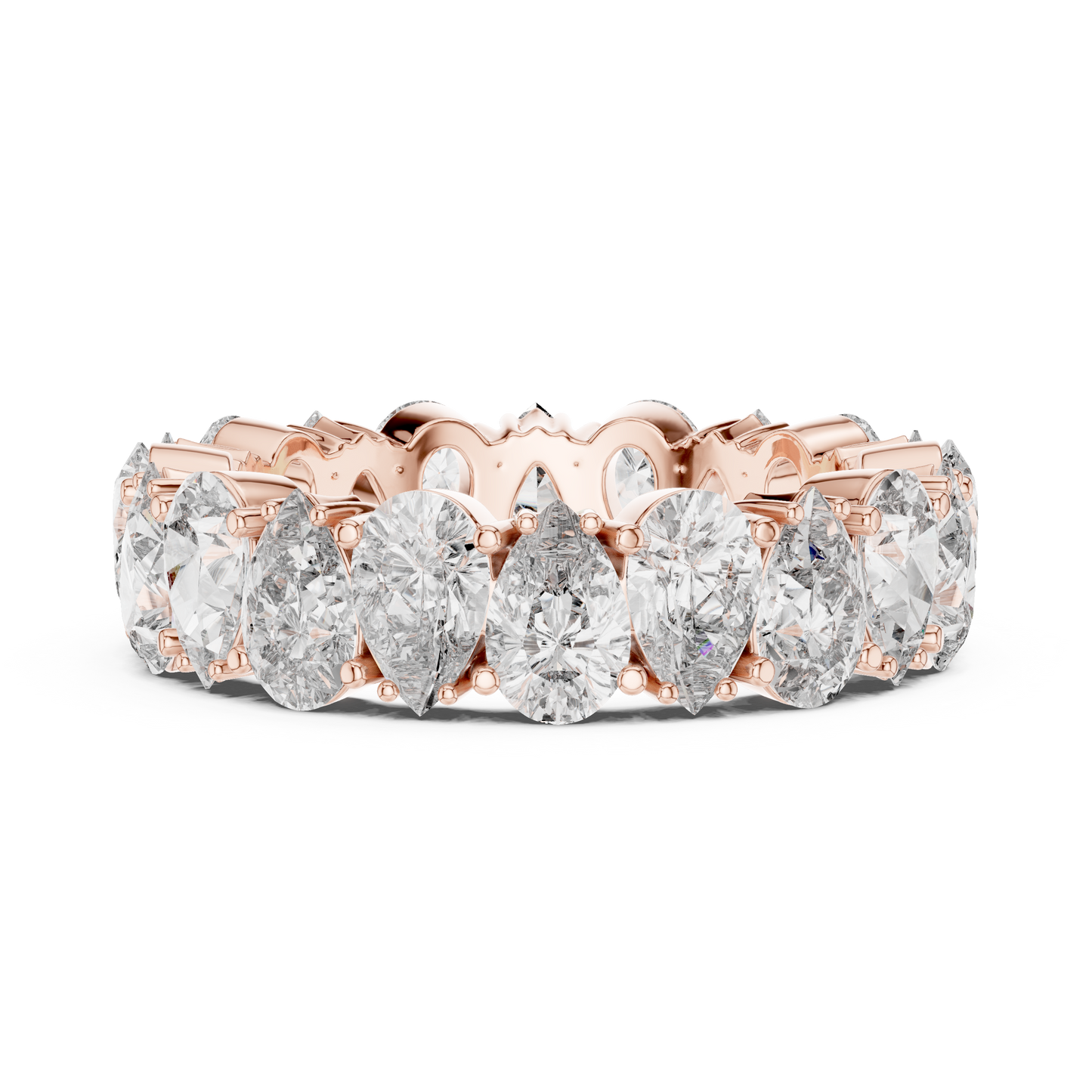 Pear Cut Lab Grown Diamond Ring in Rose Gold