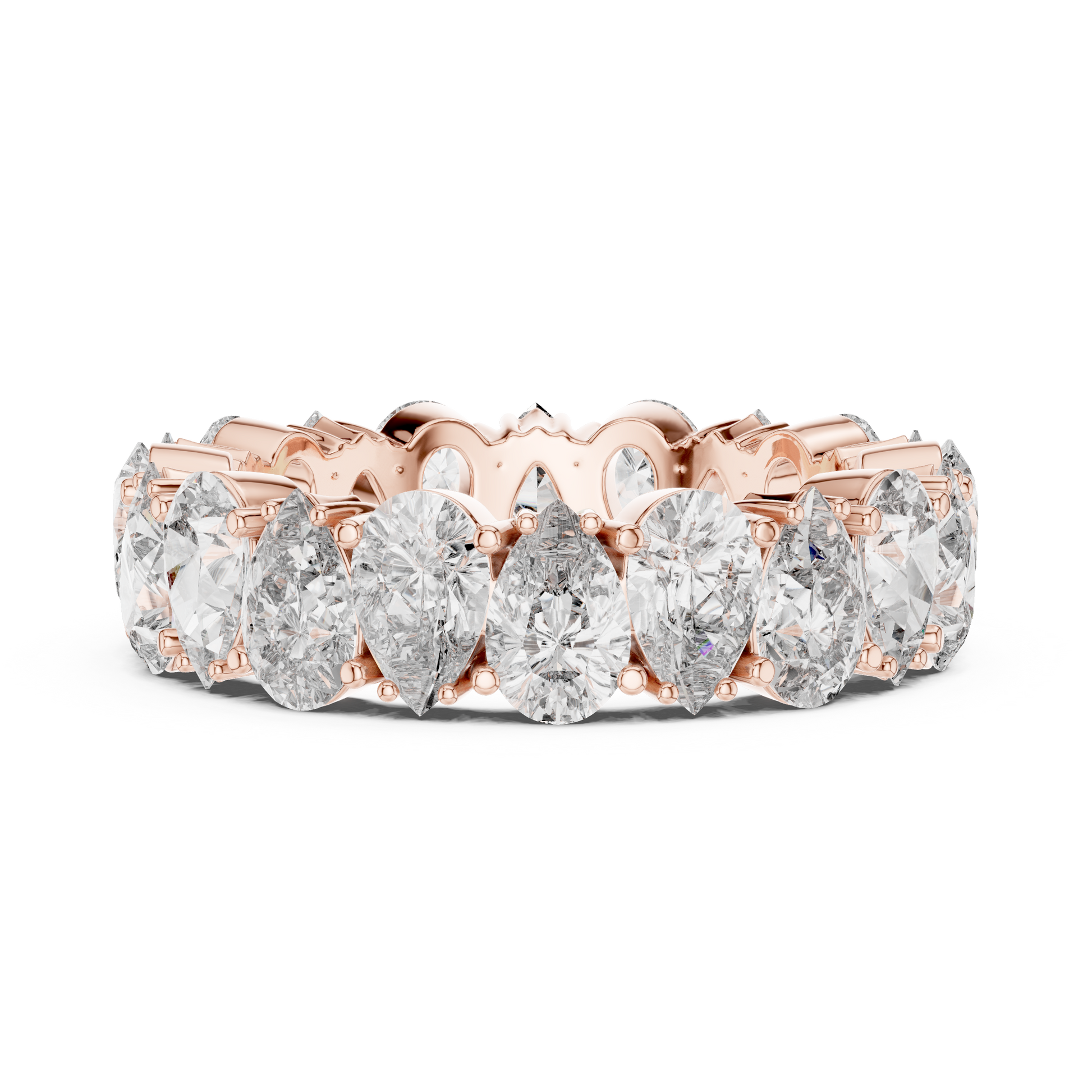 Pear Cut Lab Grown Diamond Ring in Rose Gold