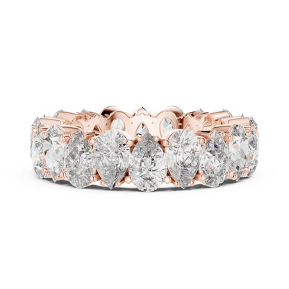 Pear Cut Lab Grown Diamond Ring in Rose Gold