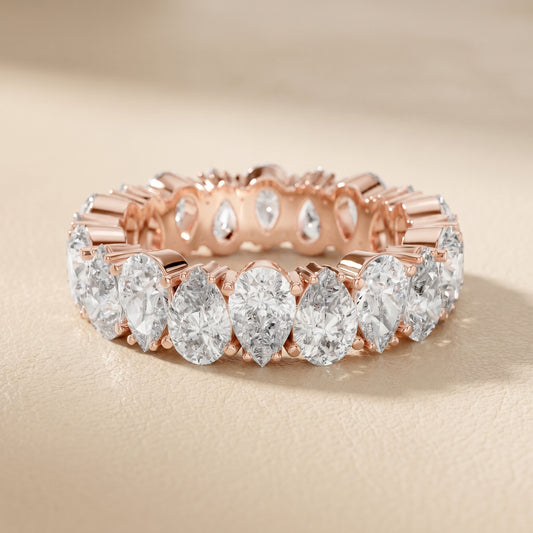 Pear Cut Lab Grown Diamond Ring in Rose Gold