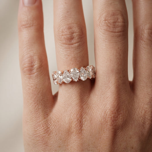 Pear Cut Lab Grown Diamond Ring in Rose Gold