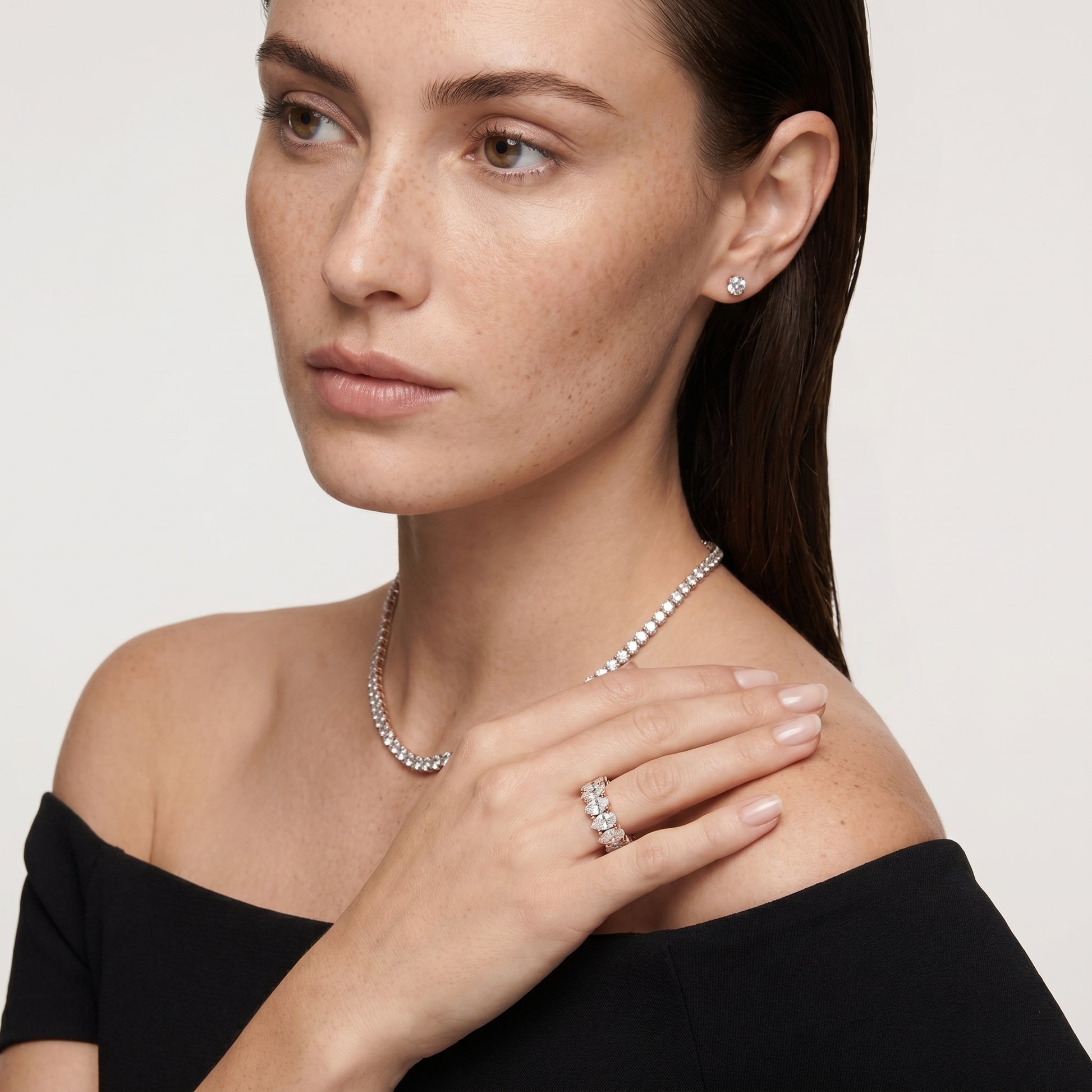 Pear Cut Lab Grown Diamond Ring in Rose Gold