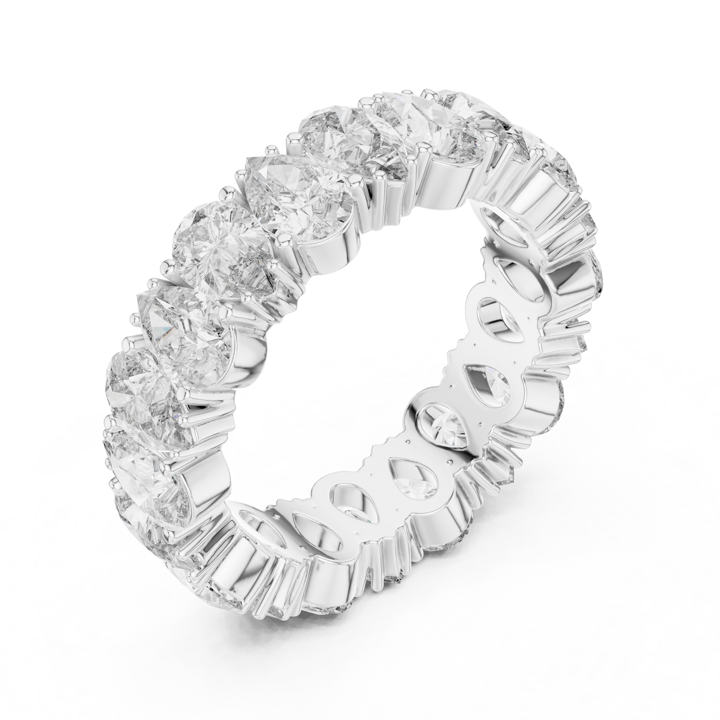 Pear Cut Lab Grown Diamond Ring in White Gold