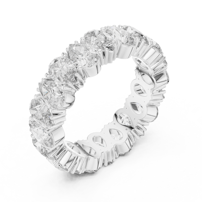 Pear Cut Lab Grown Diamond Ring in Silver