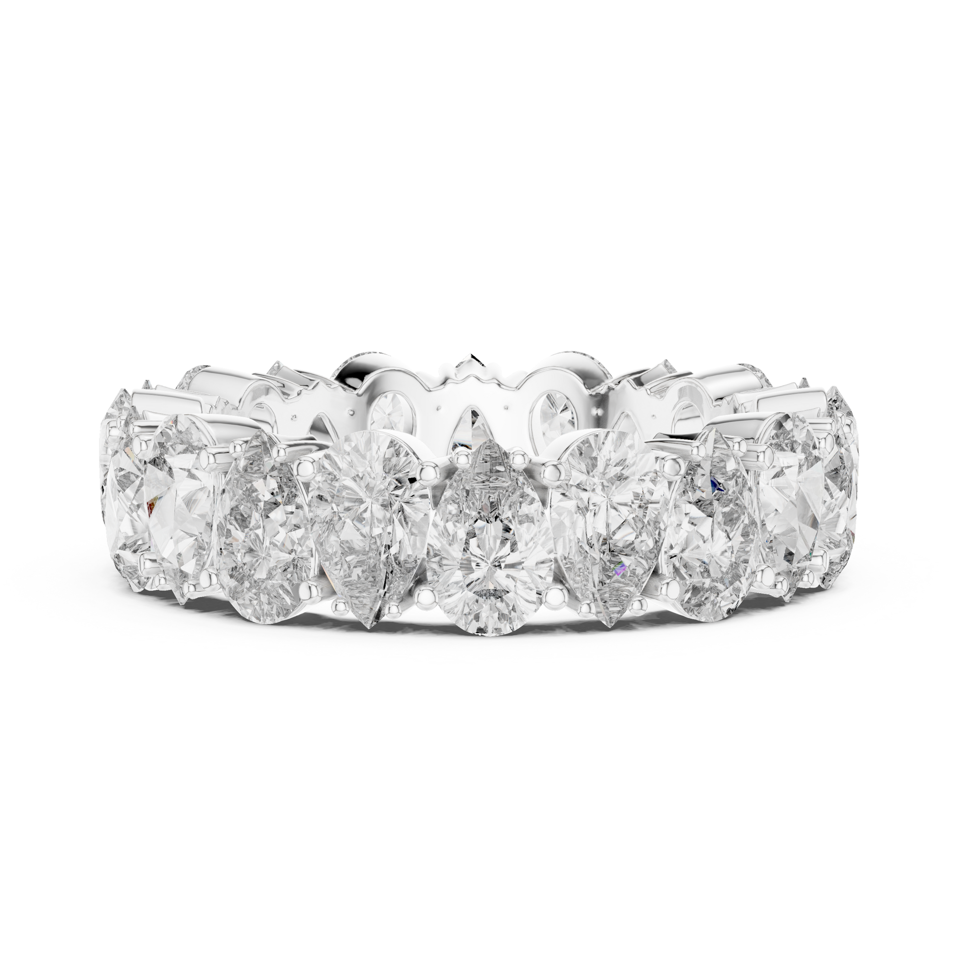 Pear Cut Lab Grown Diamond Ring in White Gold