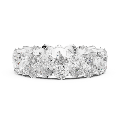 Pear Cut Lab Grown Diamond Ring in Silver