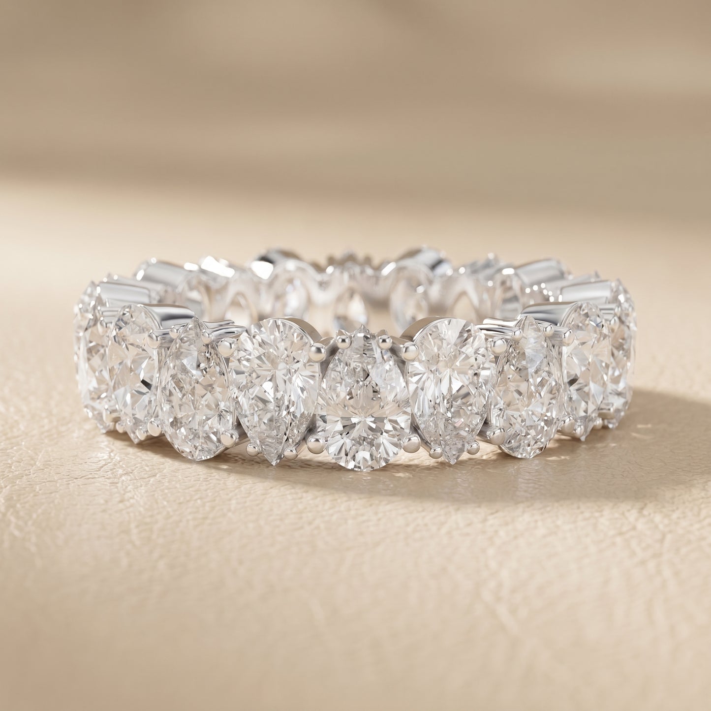 Pear Cut Lab Grown Diamond Ring in White Gold