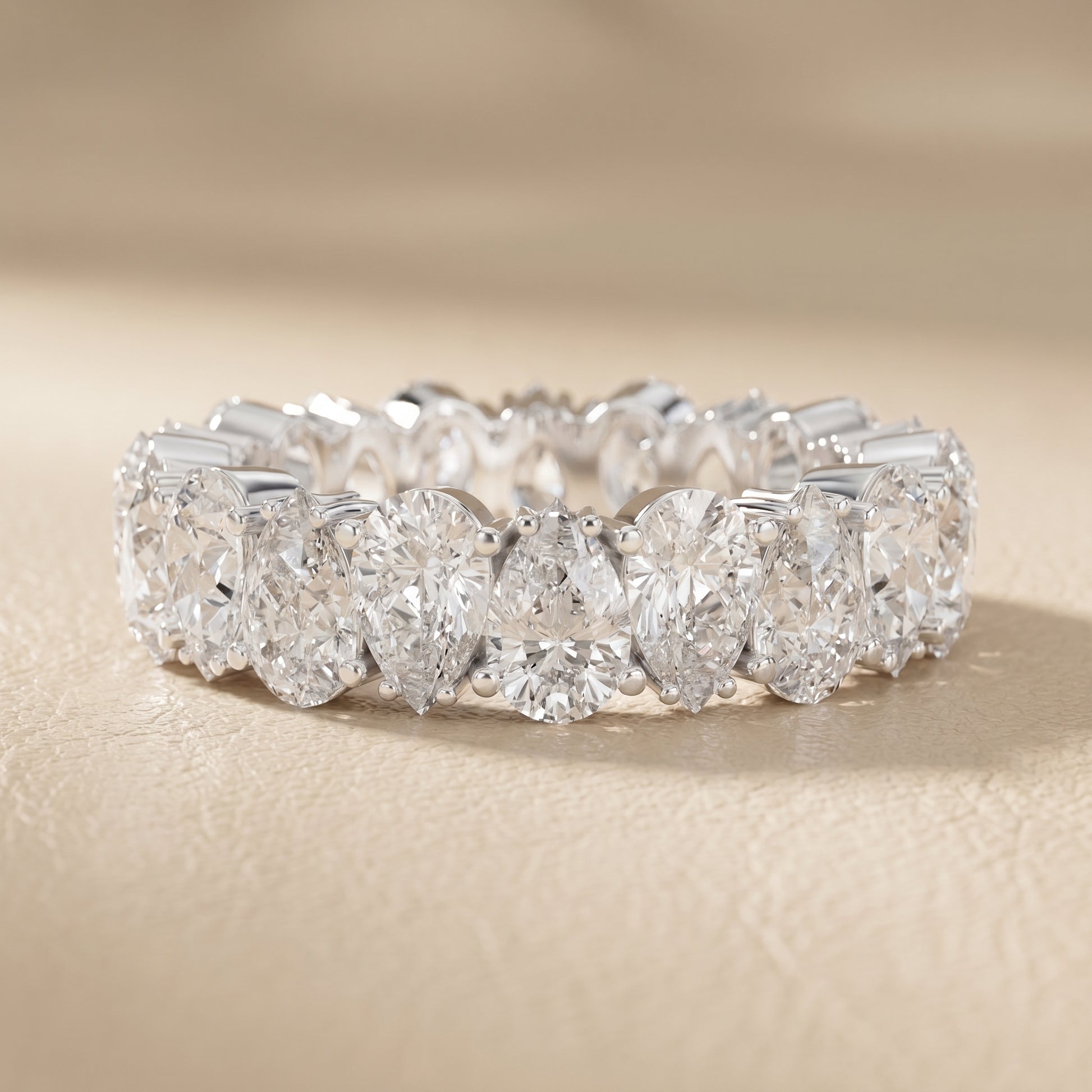 Pear Cut Lab Grown Diamond Ring in White Gold