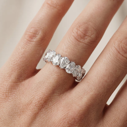 Pear Cut Lab Grown Diamond Ring in Platinum