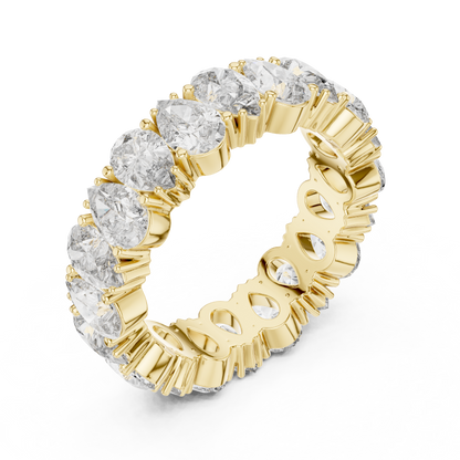 Pear Cut Lab Grown Diamond Ring in Yellow Gold