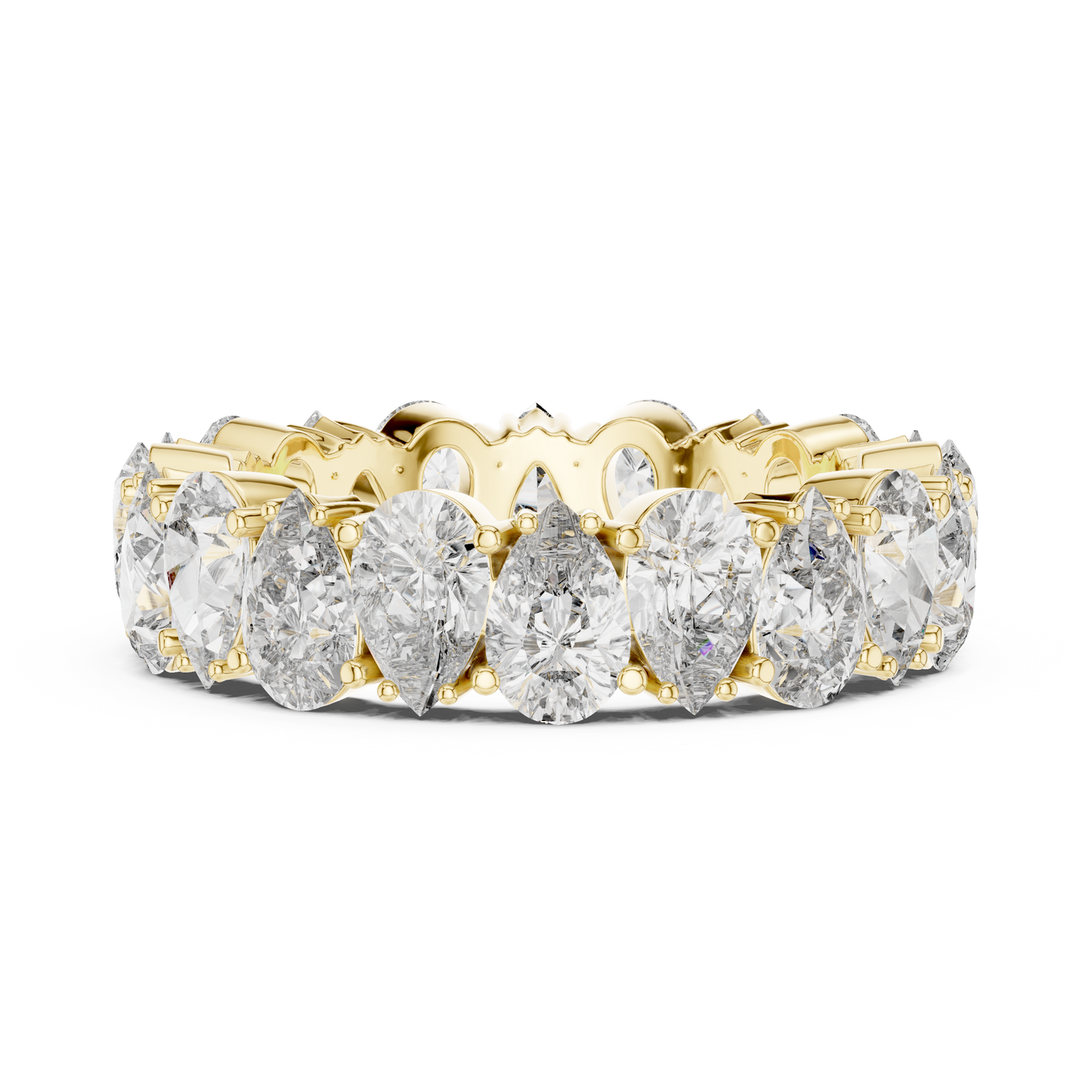 Pear Cut Lab Grown Diamond Ring in Yellow Gold