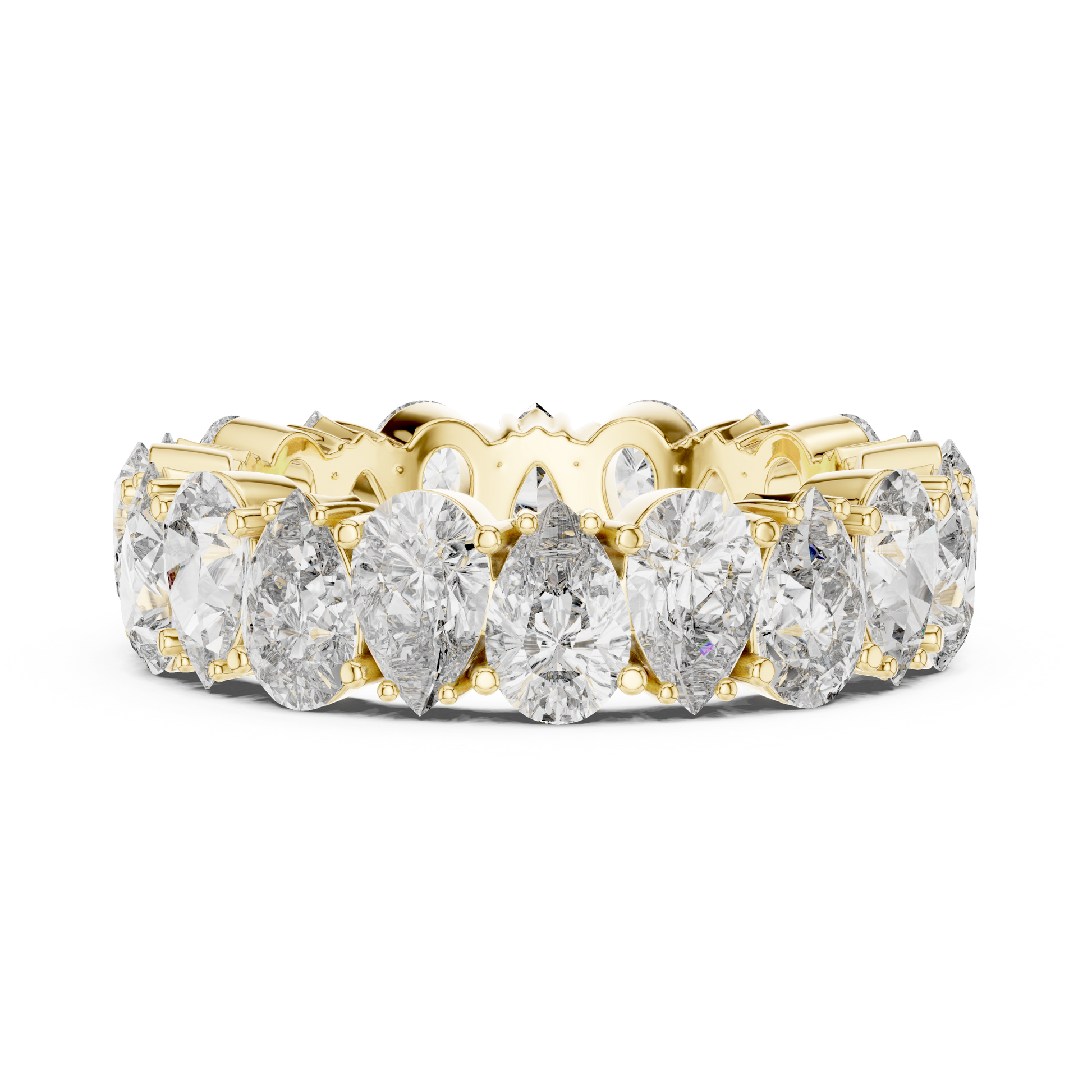 Pear Cut Lab Grown Diamond Ring in Yellow Gold