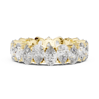 Pear Cut Lab Grown Diamond Ring in Yellow Gold