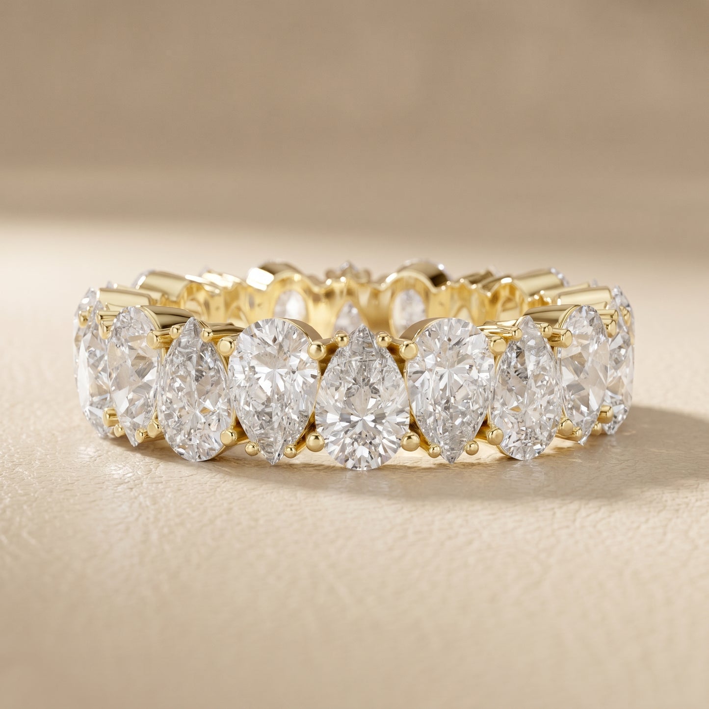 Pear Cut Lab Grown Diamond Ring in Yellow Gold