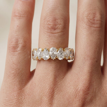 Pear Cut Lab Grown Diamond Ring in Yellow Gold