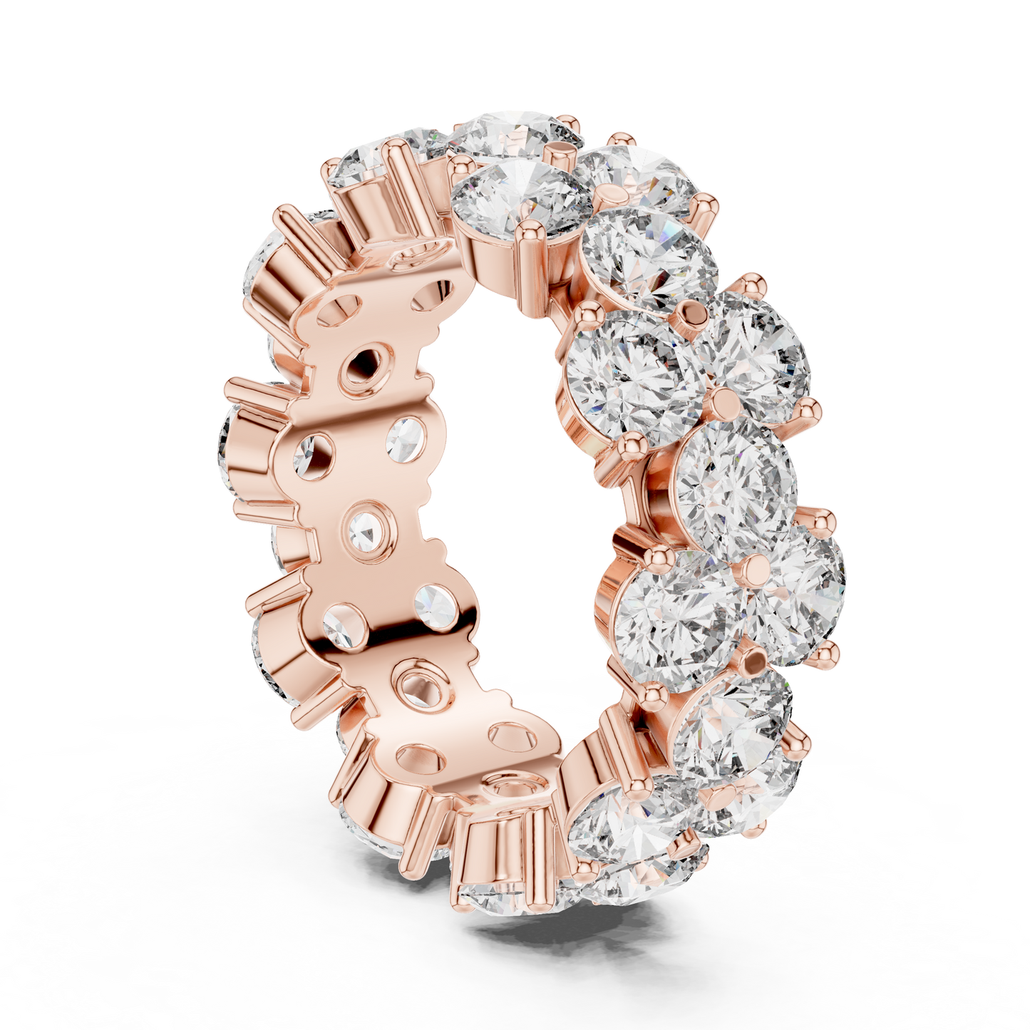Round Cut Lab Grown Diamond Ring in Rose Gold