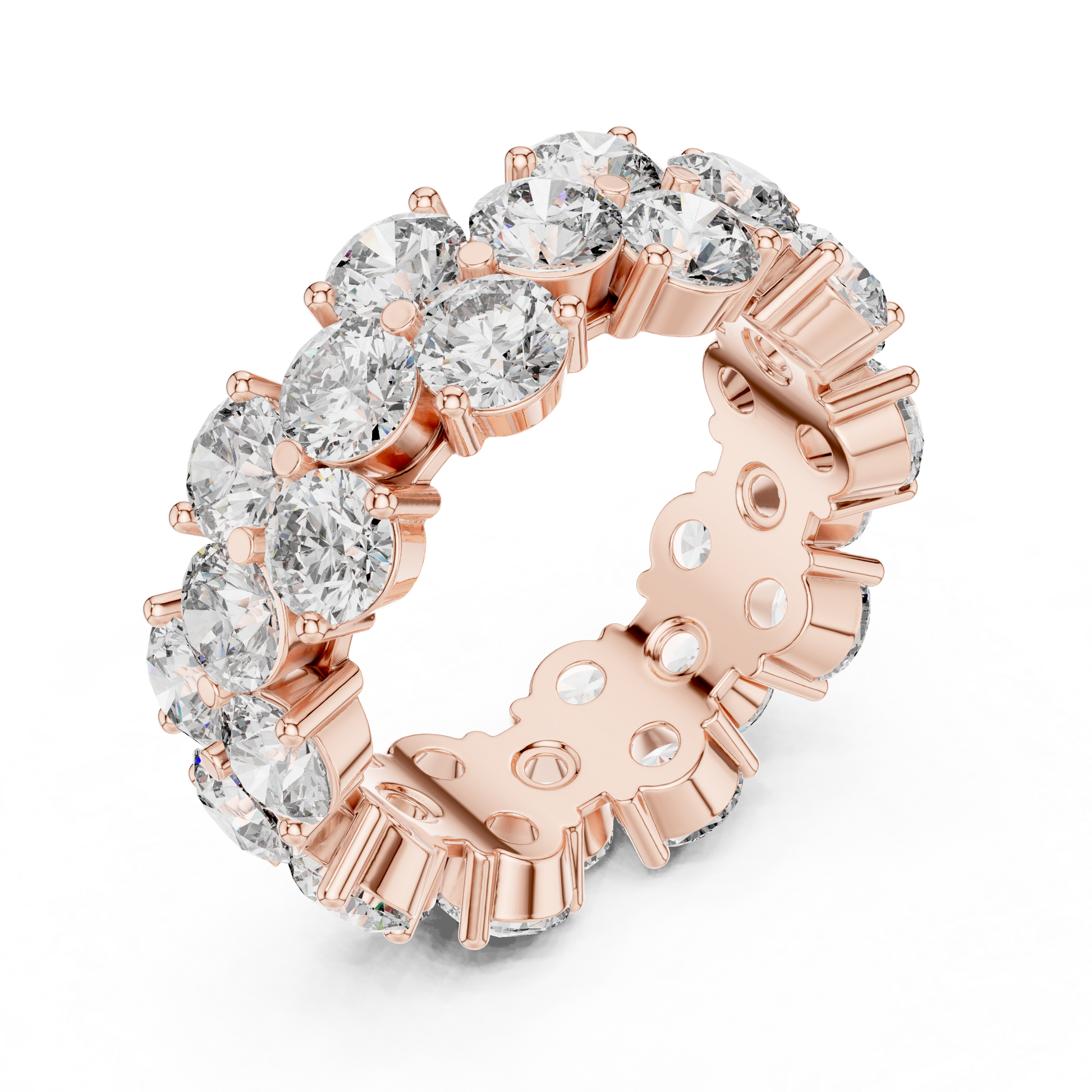 Round Cut Lab Grown Diamond Ring in Rose Gold