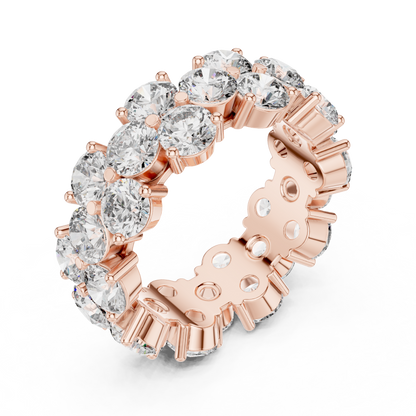 Round Cut Lab Grown Diamond Ring in Rose Gold