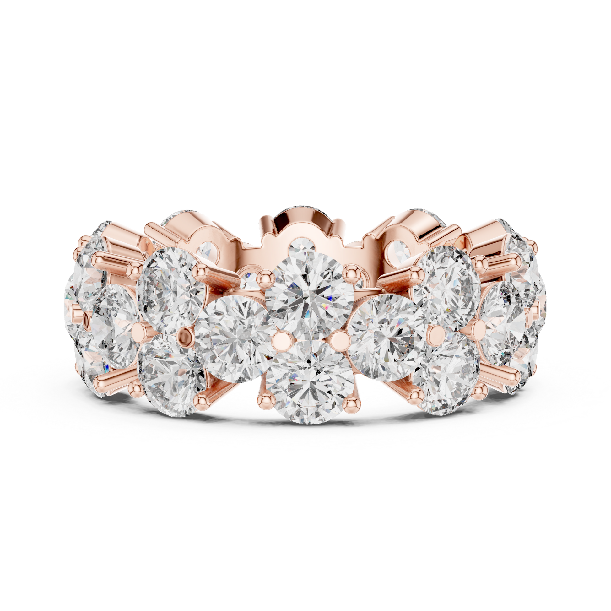 Round Cut Lab Grown Diamond Ring in Rose Gold