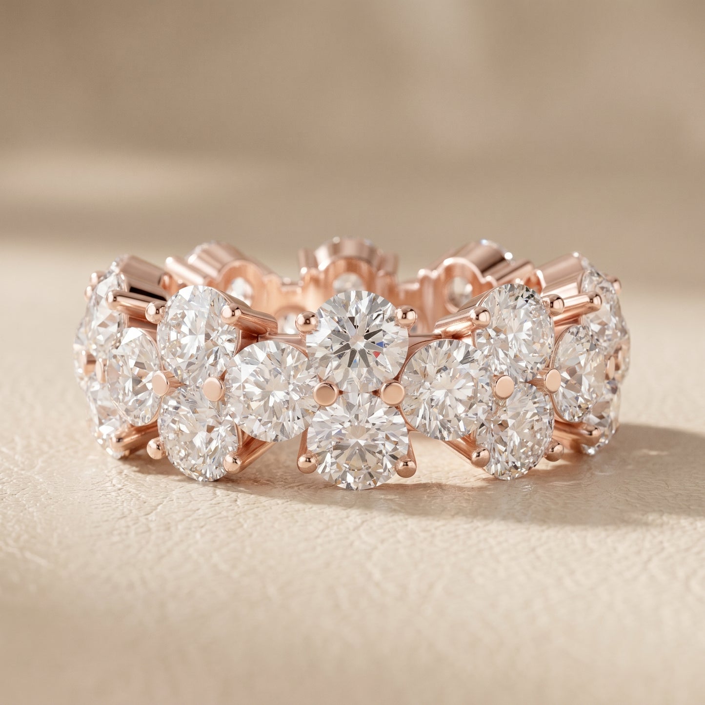 Round Cut Lab Grown Diamond Ring in Rose Gold