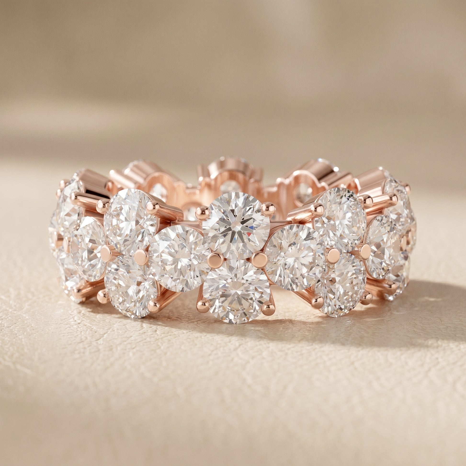 Round Cut Lab Grown Diamond Ring in Rose Gold