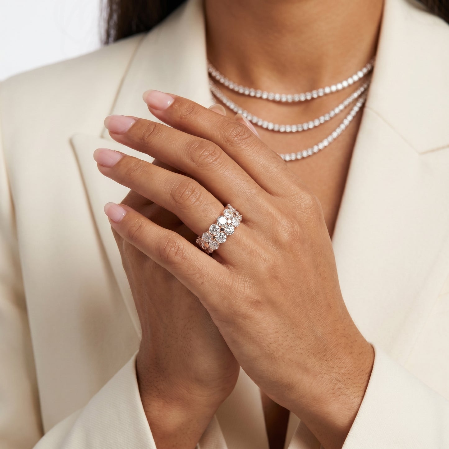 Round Cut Lab Grown Diamond Ring in Rose Gold