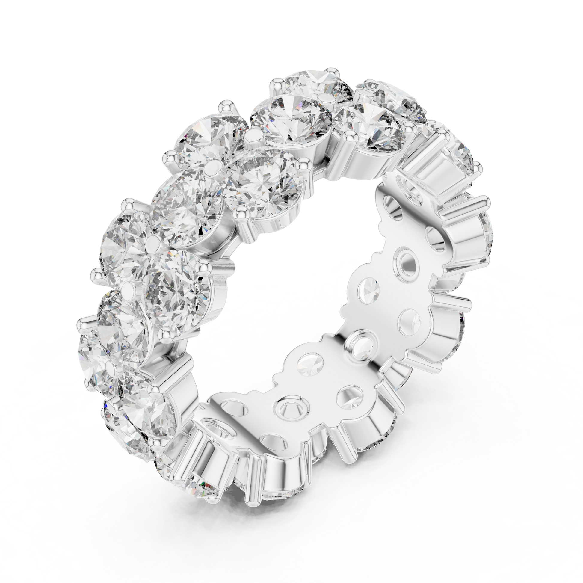 Round Cut Lab Grown Diamond Ring in White Gold