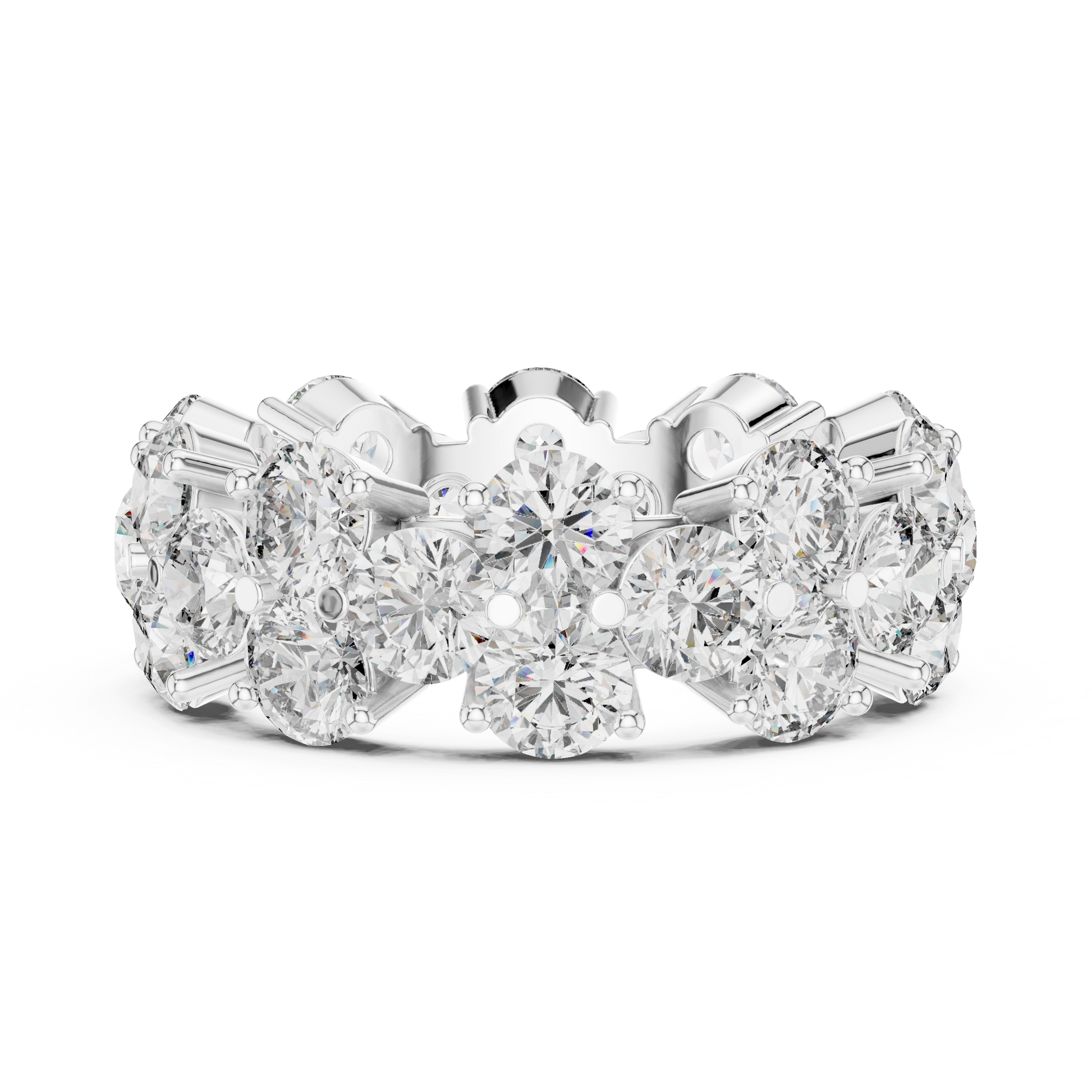 Round Cut Lab Grown Diamond Ring in White Gold