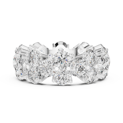 Round Cut Lab Grown Diamond Ring in Silver
