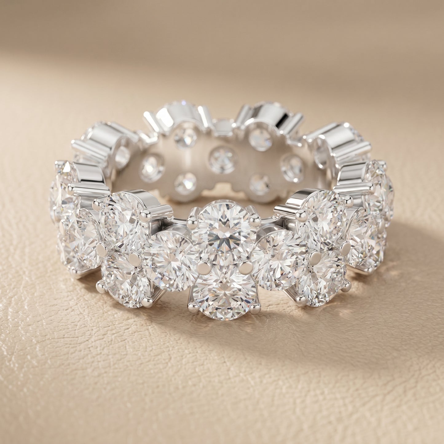Round Cut Lab Grown Diamond Ring in White Gold