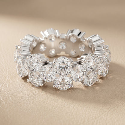 Round Cut Lab Grown Diamond Ring in Platinum