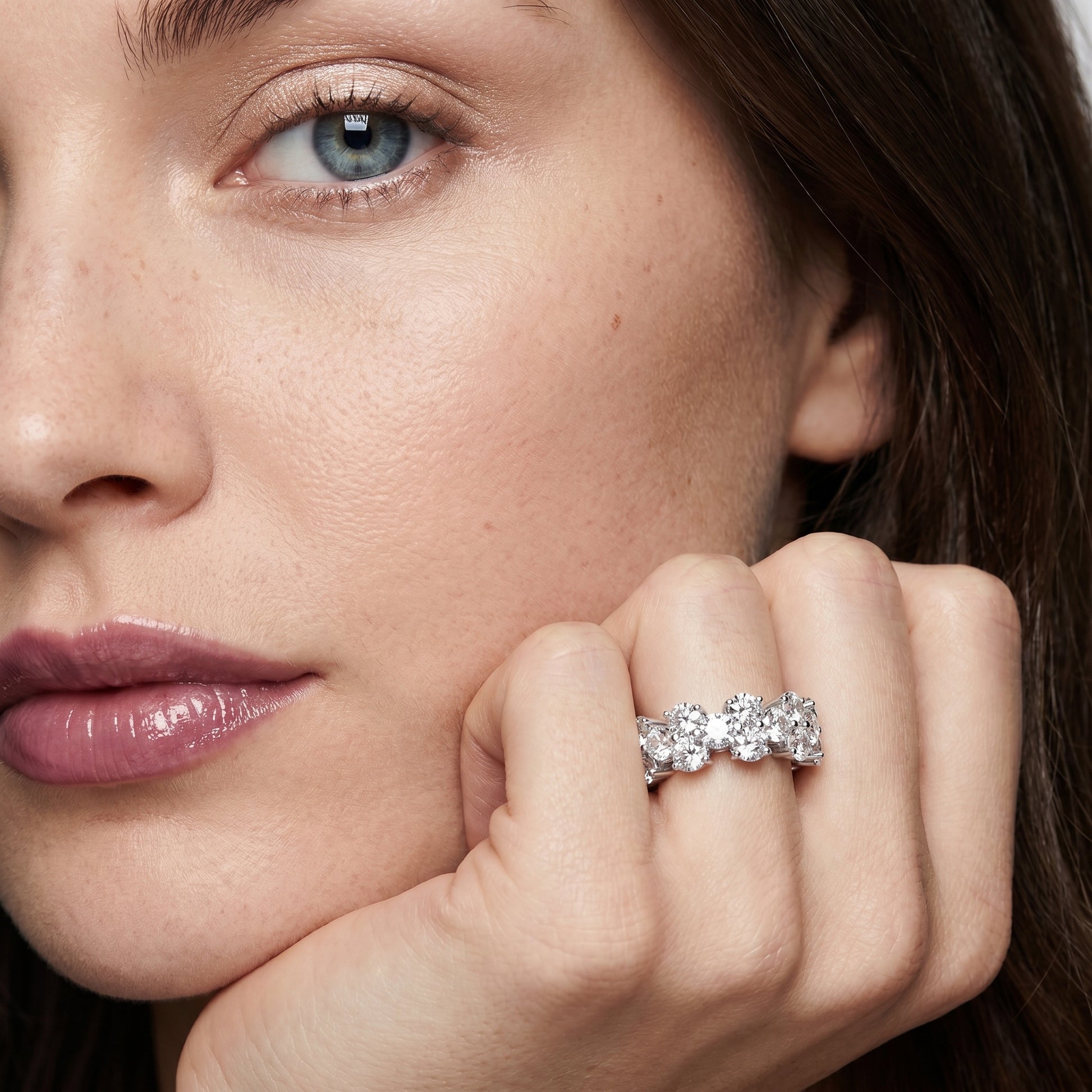 Round Cut Lab Grown Diamond Ring in Platinum