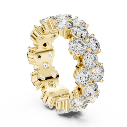 Round Cut Lab Grown Diamond Ring in Yellow Gold