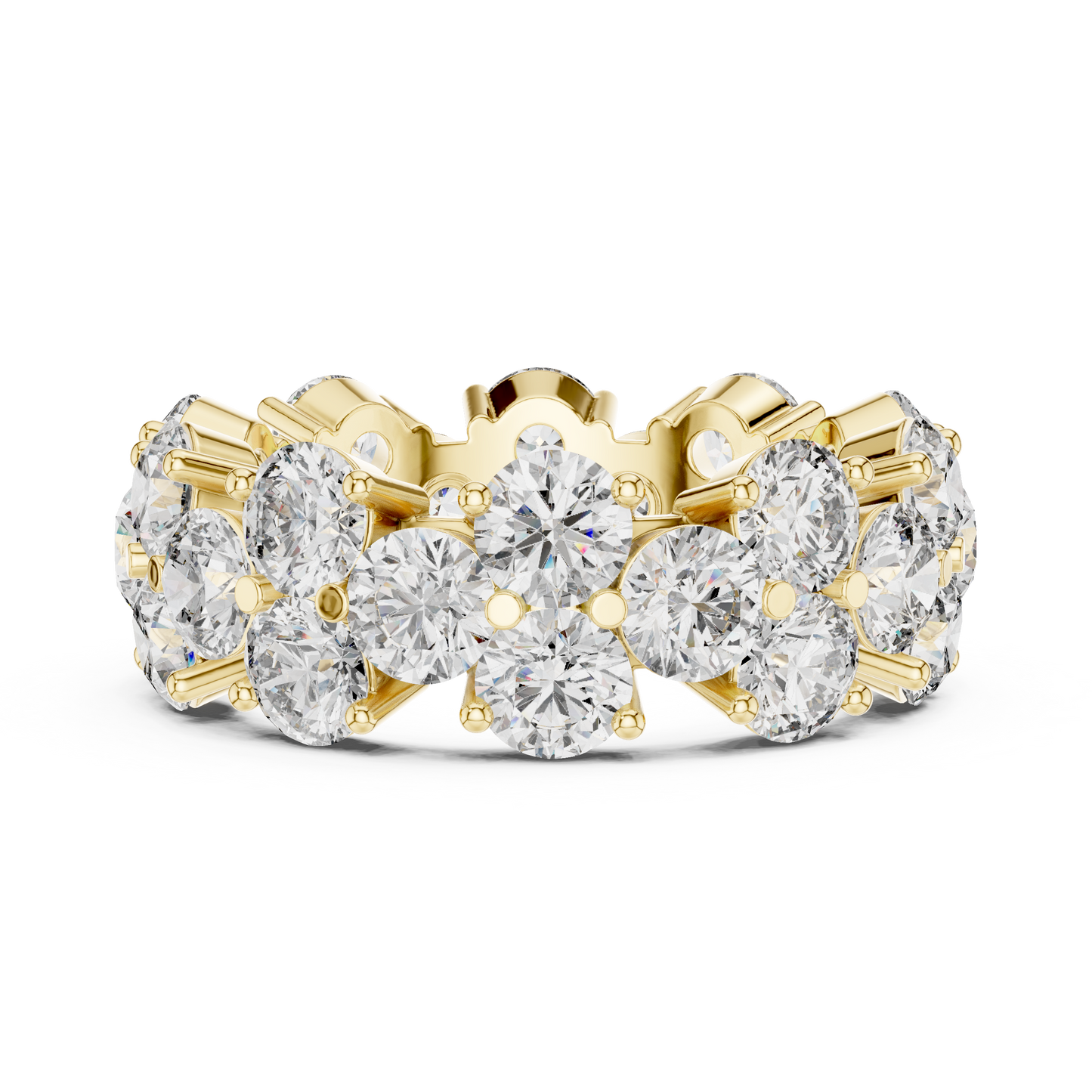 Round Cut Lab Grown Diamond Ring in Yellow Gold