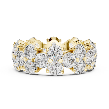 Round Cut Lab Grown Diamond Ring in Yellow Gold