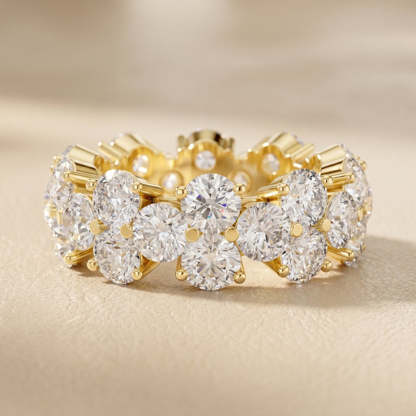 Round Cut Lab Grown Diamond Ring in Yellow Gold