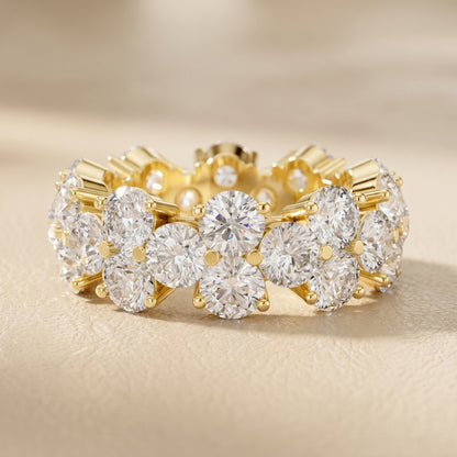 Round Cut Lab Grown Diamond Ring in Yellow Gold