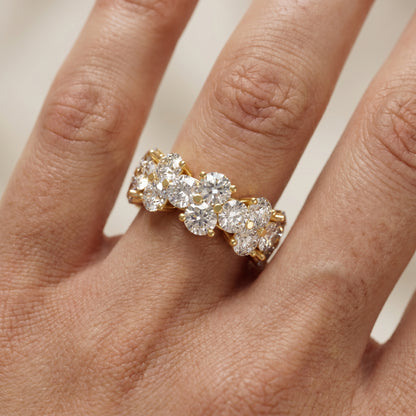 Round Cut Lab Grown Diamond Ring in Yellow Gold