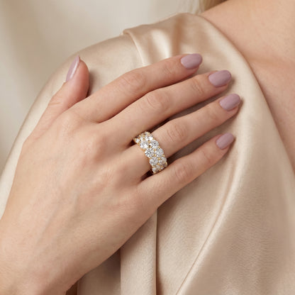 Round Cut Lab Grown Diamond Ring in Yellow Gold