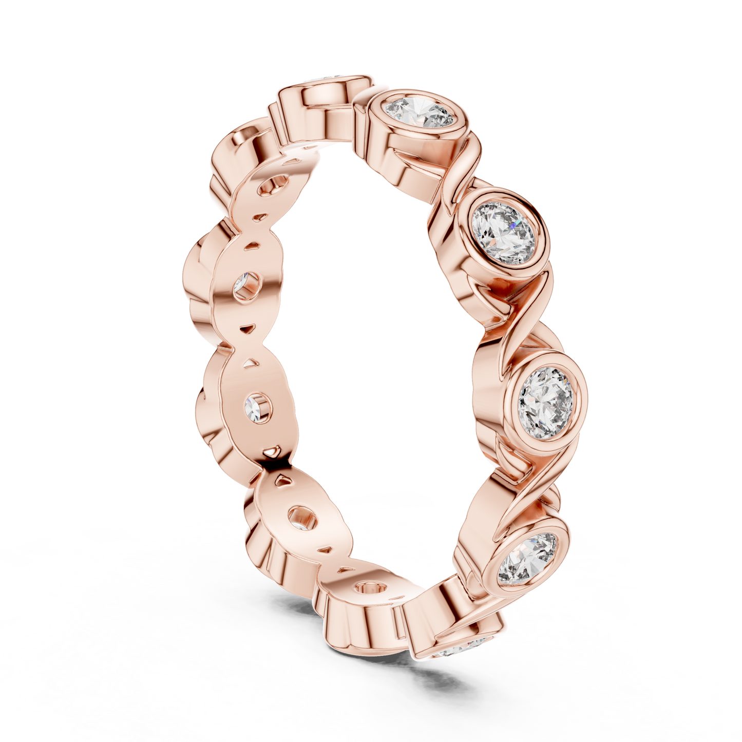 Round Cut Lab Grown Diamond Ring in Rose Gold