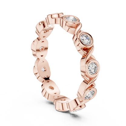 Round Cut Lab Grown Diamond Ring in Rose Gold