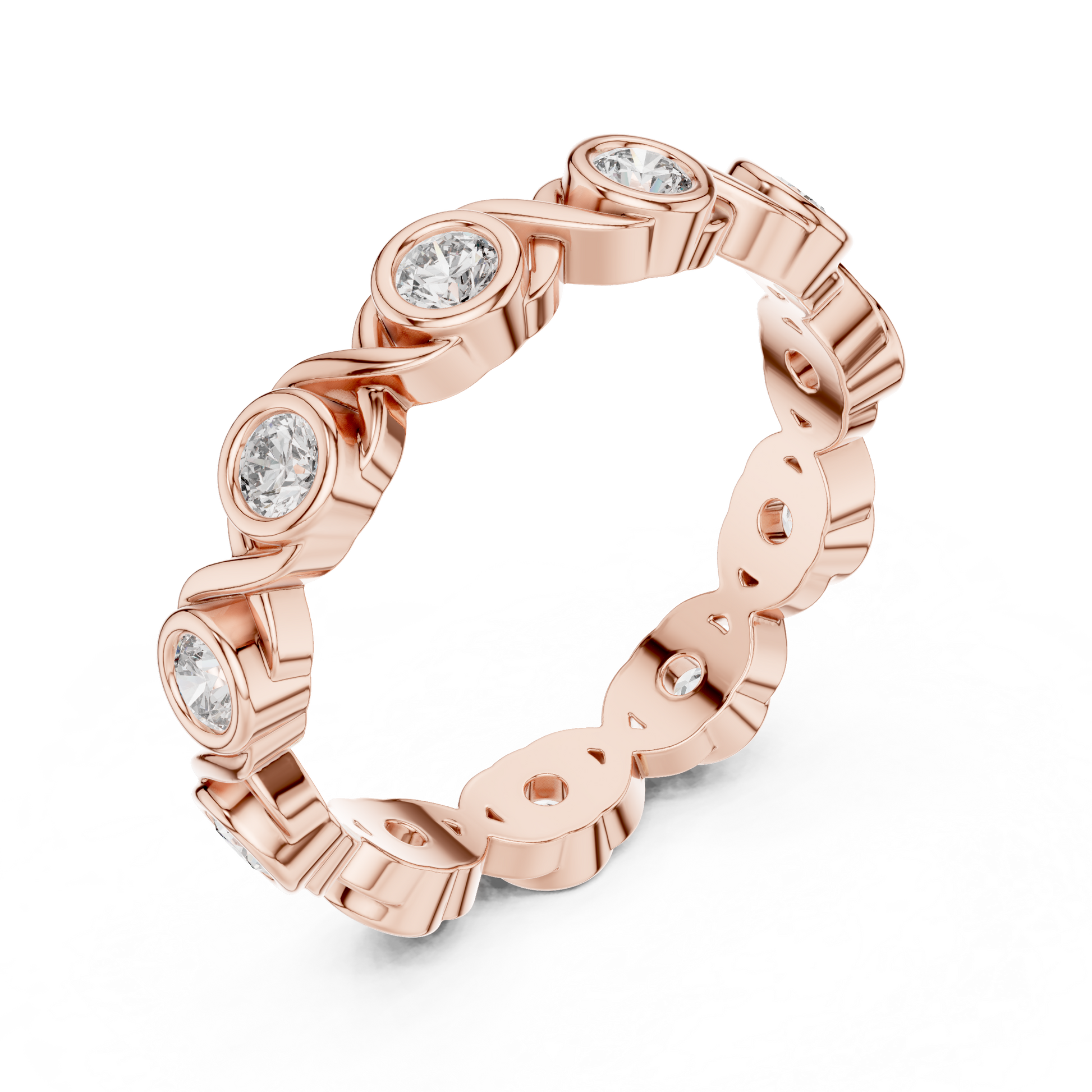 Round Cut Lab Grown Diamond Ring in Rose Gold